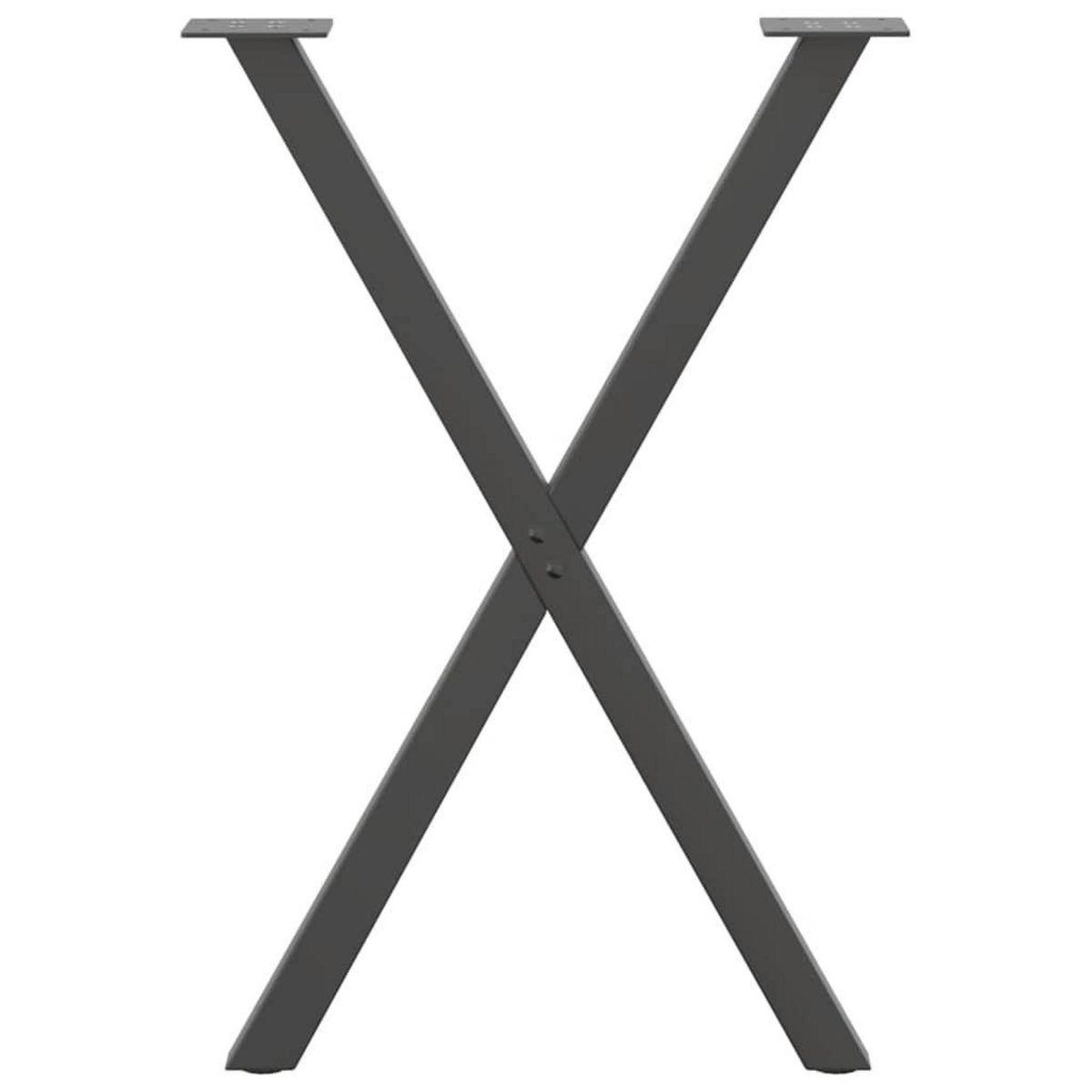 VIDAXL Pieds de table a manger forme de X 2 pcs 57x(72-73) cm acier