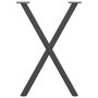 Voir la diapositive 5 : VIDAXL Pieds de table a manger forme de X 2 pcs 57x(72-73) cm acier