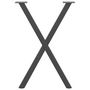 Voir la diapositive 5 : VIDAXL Pieds de table a manger forme de X 2 pcs 57x(72-73) cm acier
