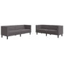 Voir la diapositive 2 : VIDAXL Ensemble de canape Chesterfield 2 pcs gris similicuir