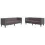 Voir la diapositive 2 : VIDAXL Ensemble de canape Chesterfield 2 pcs gris similicuir