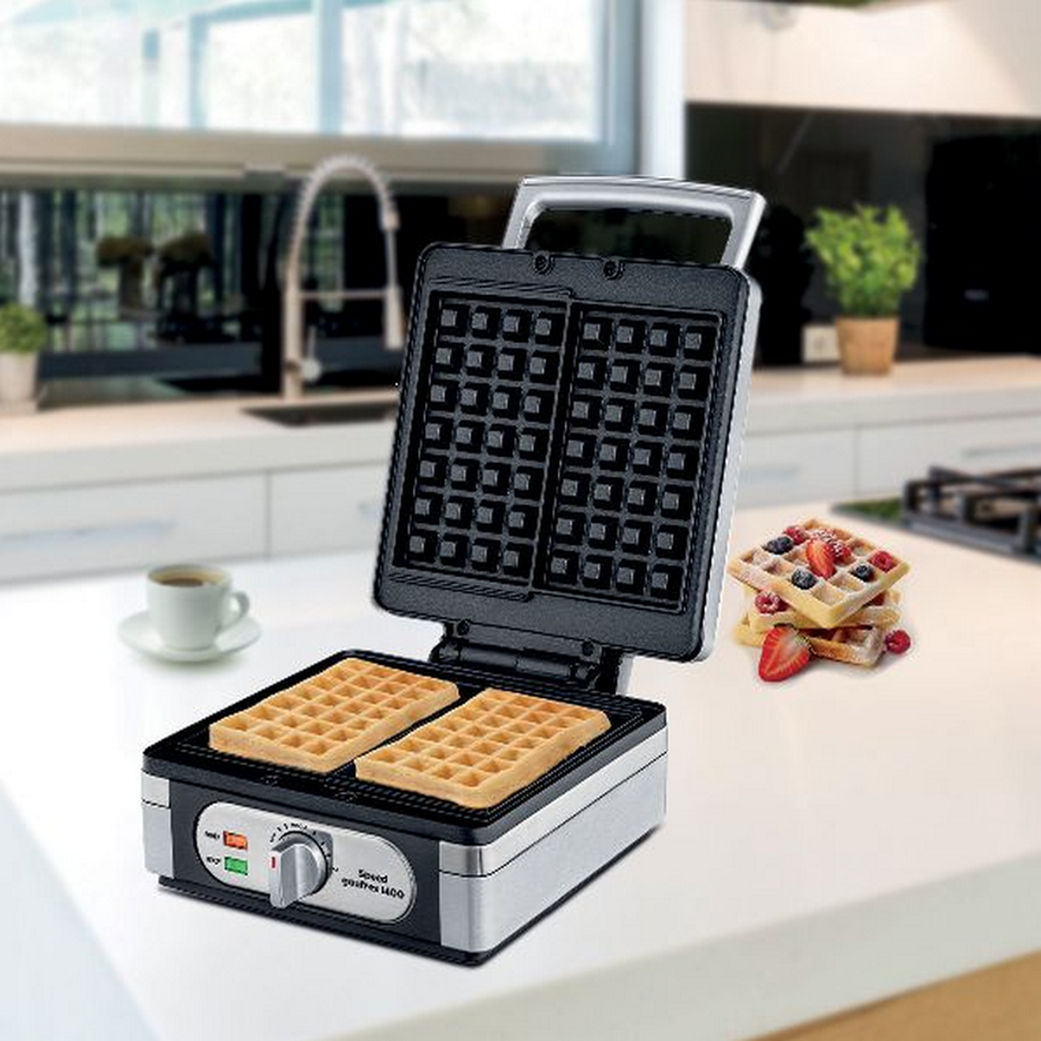 Voir la diapositive 4 : LITTLE BALANCE Gaufrier 1400w inox - 8384