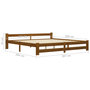 Voir la diapositive 6 : VIDAXL Cadre de lit sans matelas marron miel bois pin massif 200x200cm