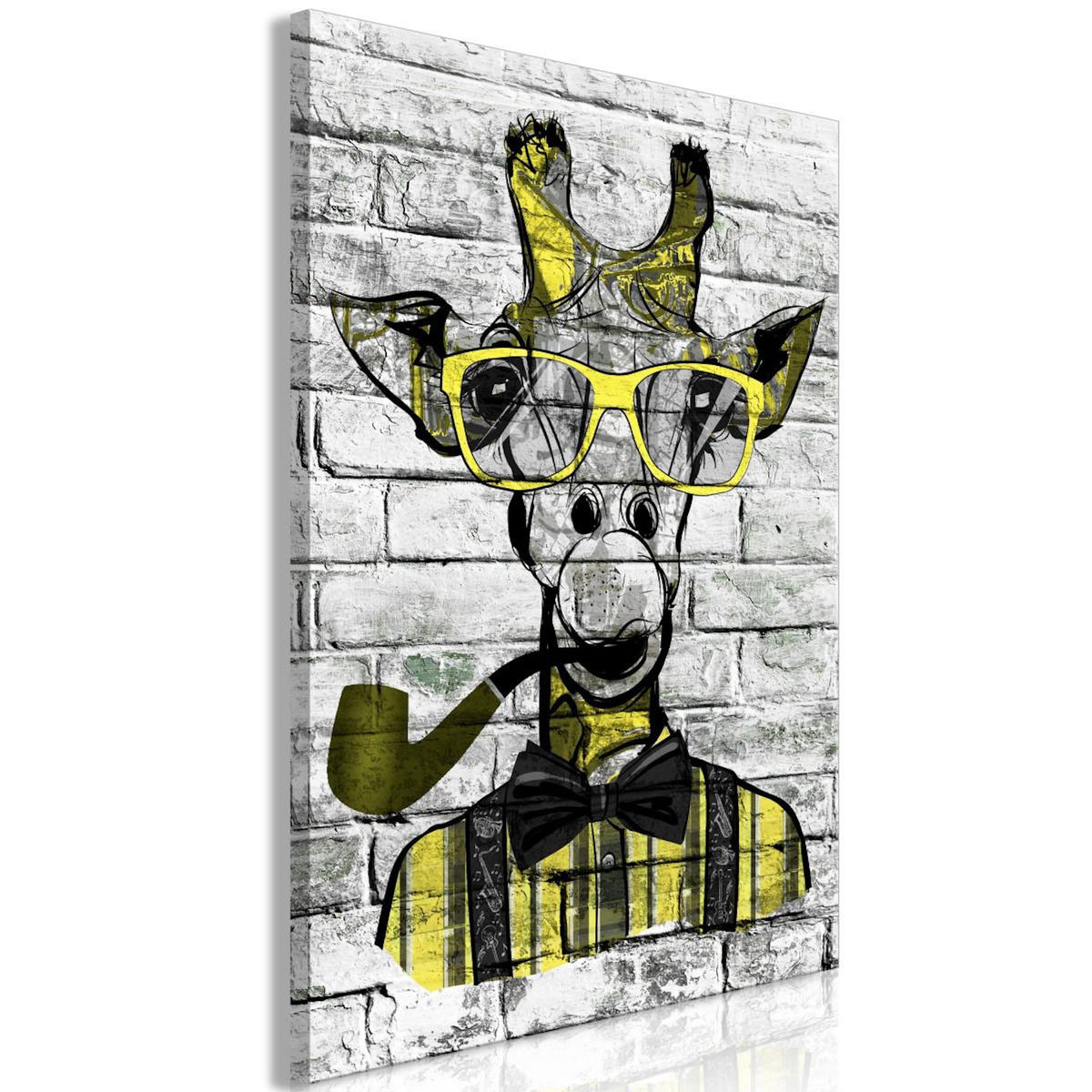 Paris Prix Tableau Imprimé  Giraffe with Pipe Yellow