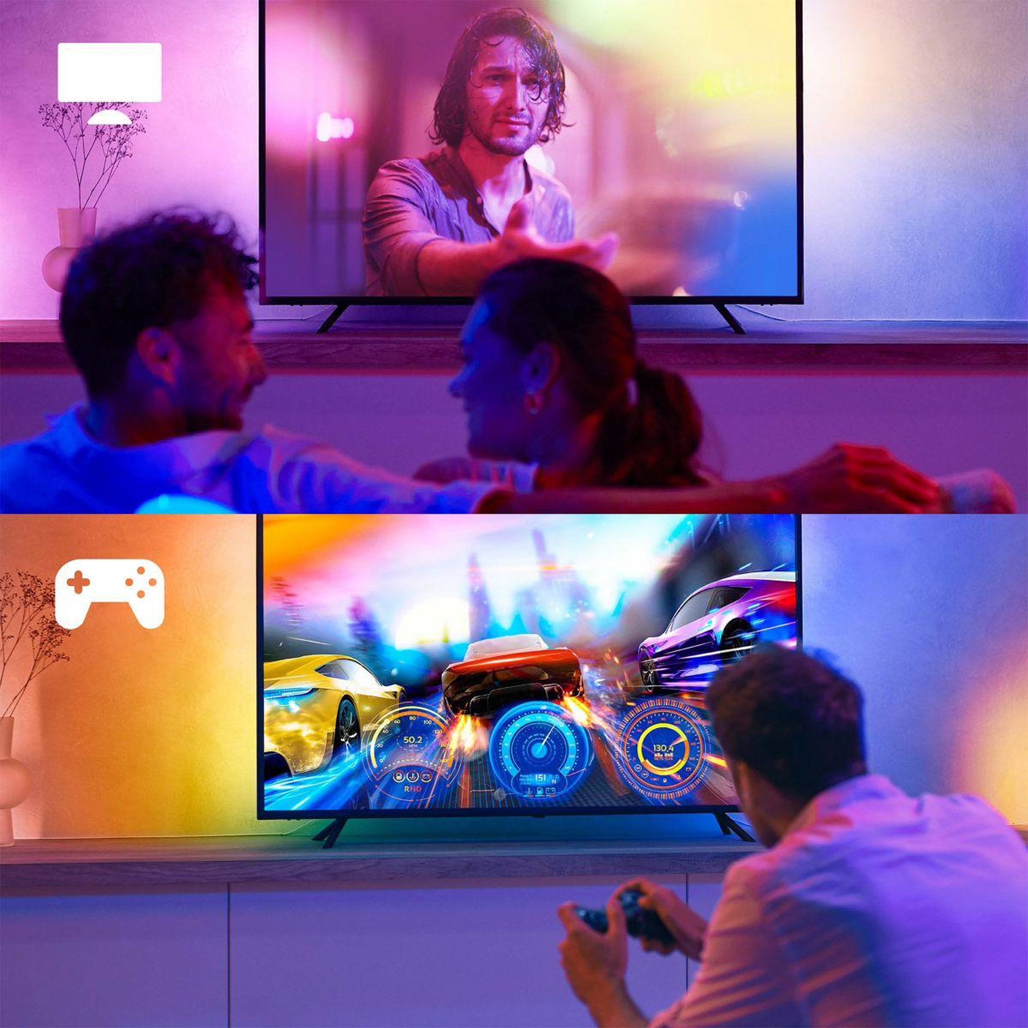 Voir la diapositive 5 : PHILIPS HUE Bandeau led play gradient tv55'' white&color ambianc