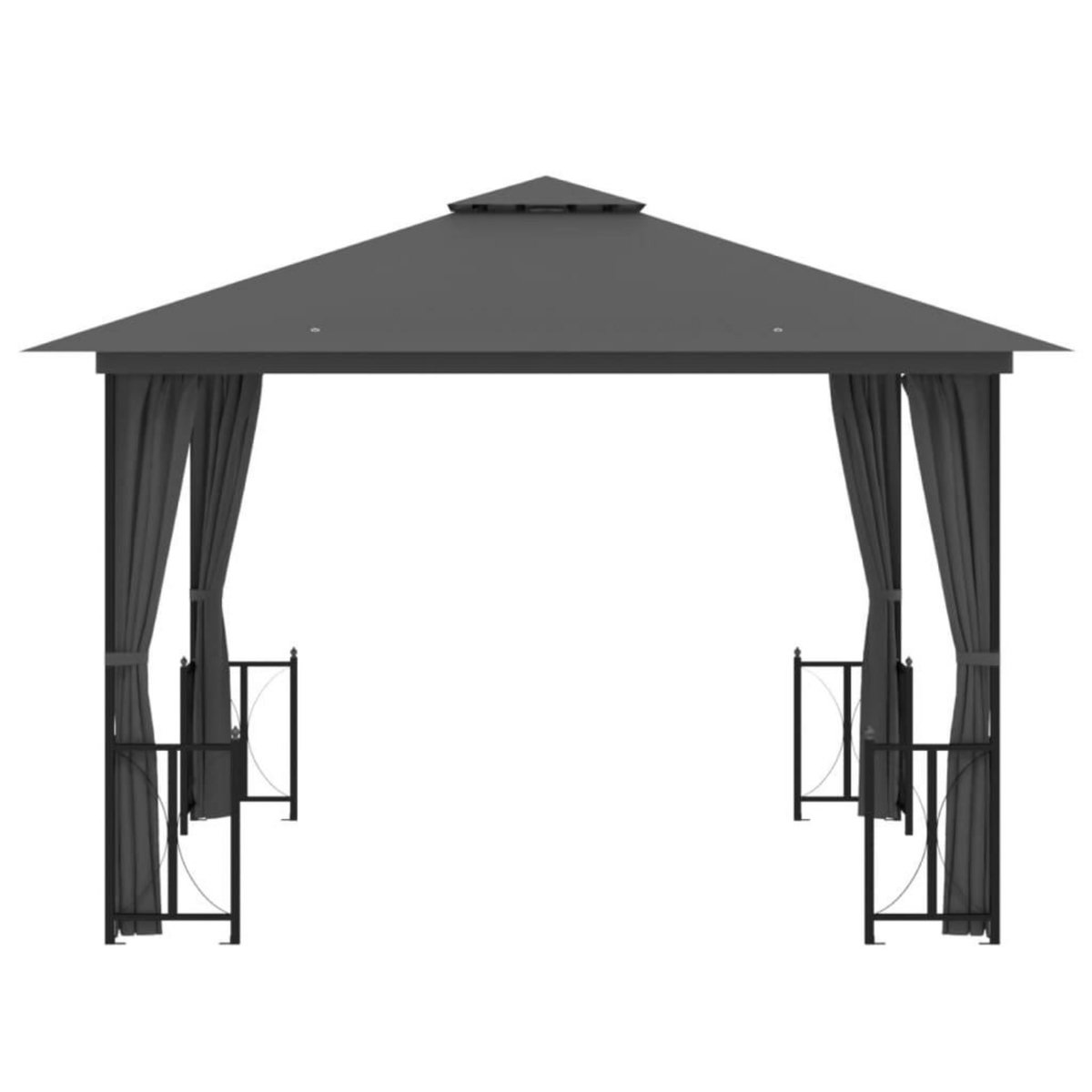 VIDAXL Tonnelle avec parois et toit double 3x3 m Anthracite