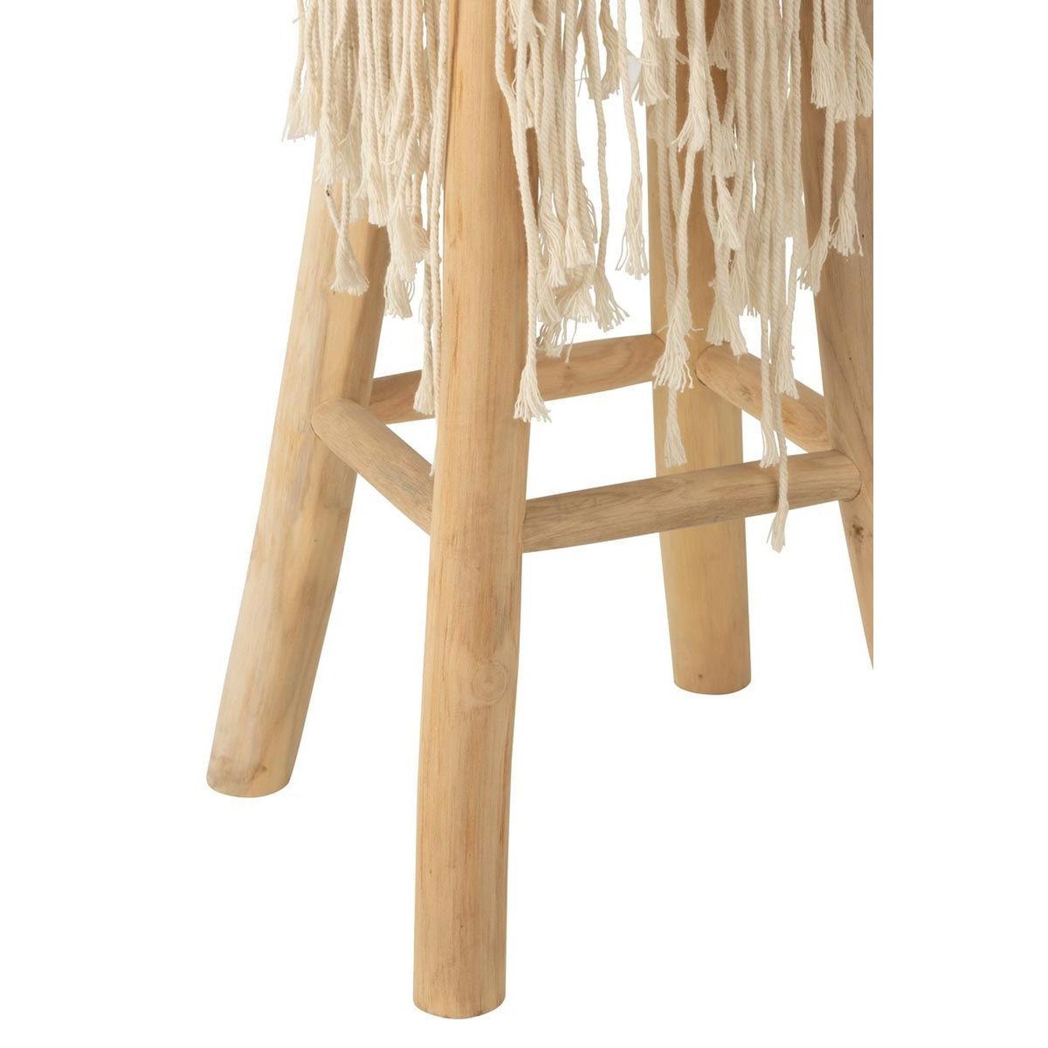 Voir la diapositive 4 : J-LINE Tabouret de bar macramé  pure nature  85cm naturel