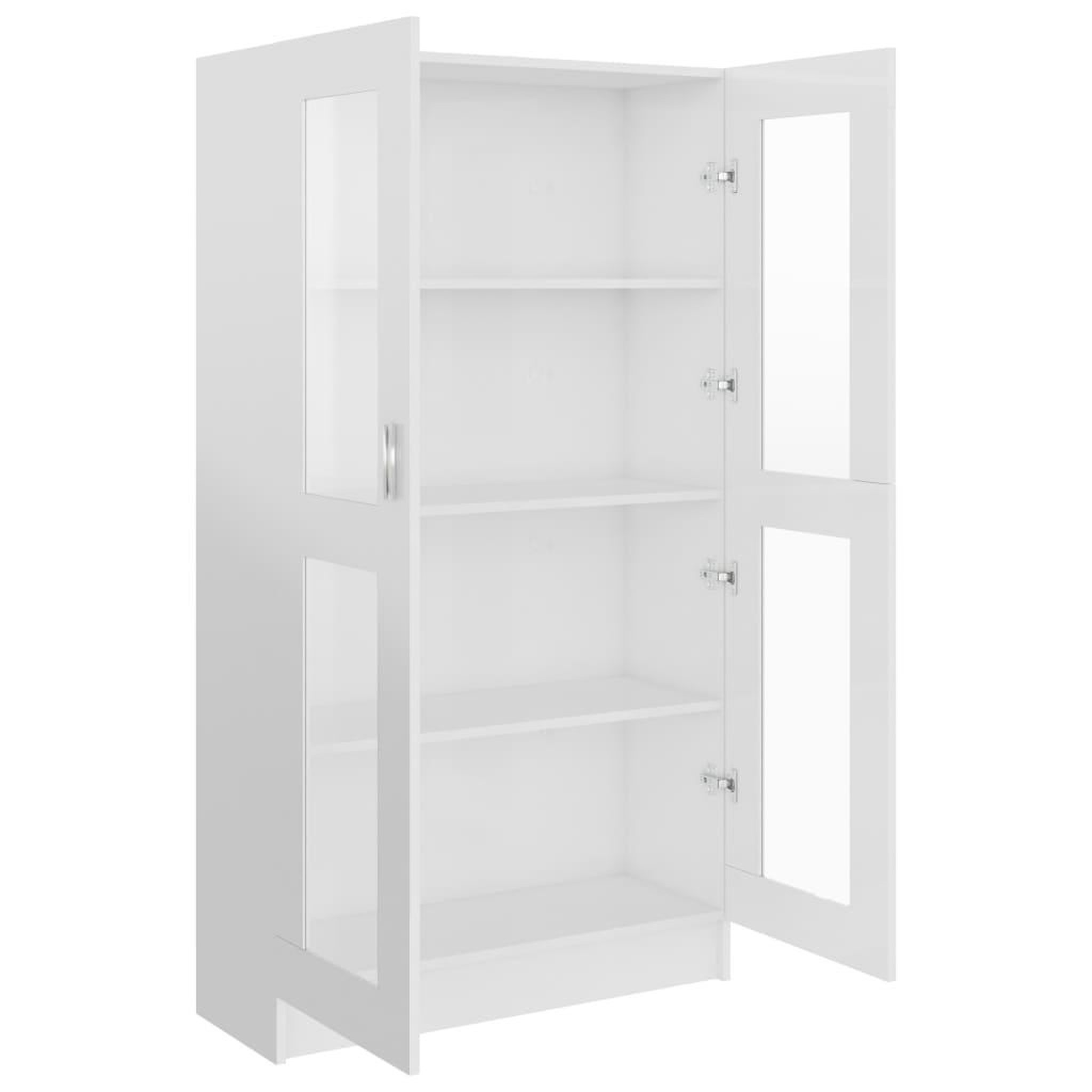Voir la diapositive 5 : VIDAXL Armoire vitrine Blanc brillant 82,5x30,5x150 cm Bois ingenierie