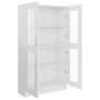 Voir la diapositive 5 : VIDAXL Armoire vitrine Blanc brillant 82,5x30,5x150 cm Bois ingenierie