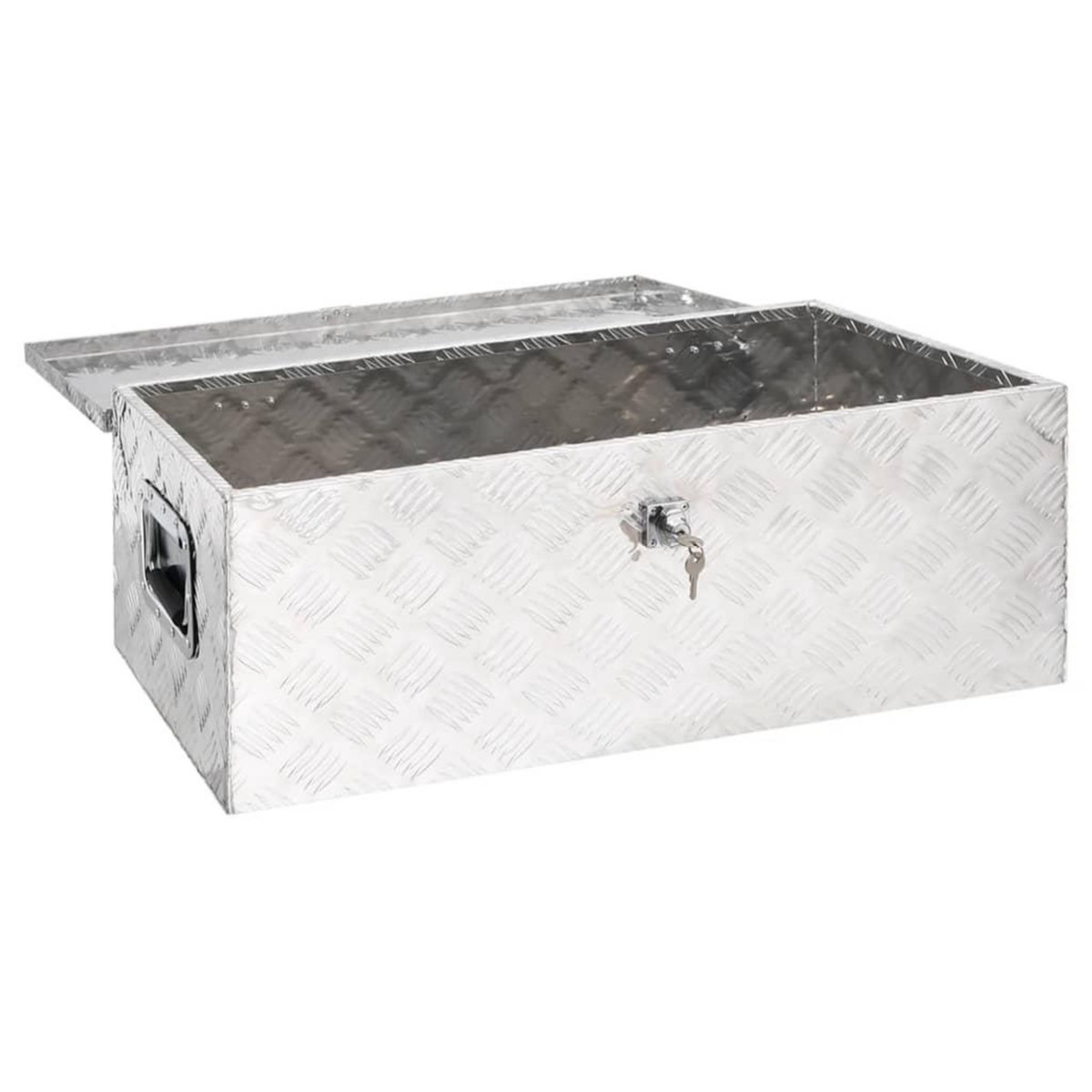 VIDAXL Boîte de rangement Argente 90x47x33,5 cm Aluminium