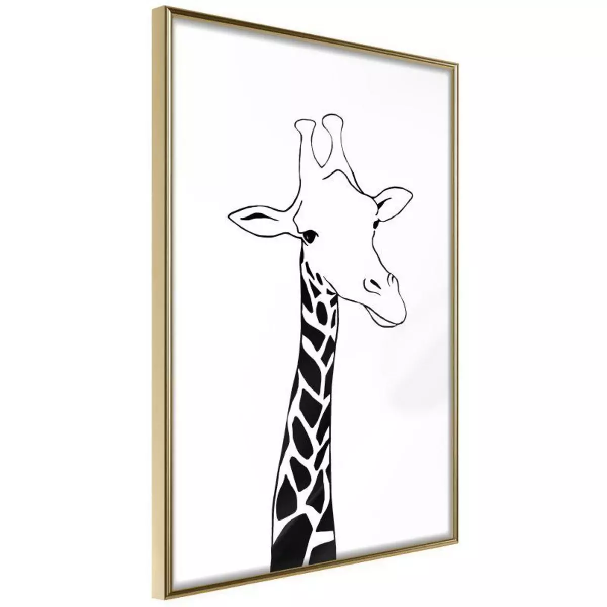 Paris Prix Affiche Murale Encadrée  Black and White Giraffe 