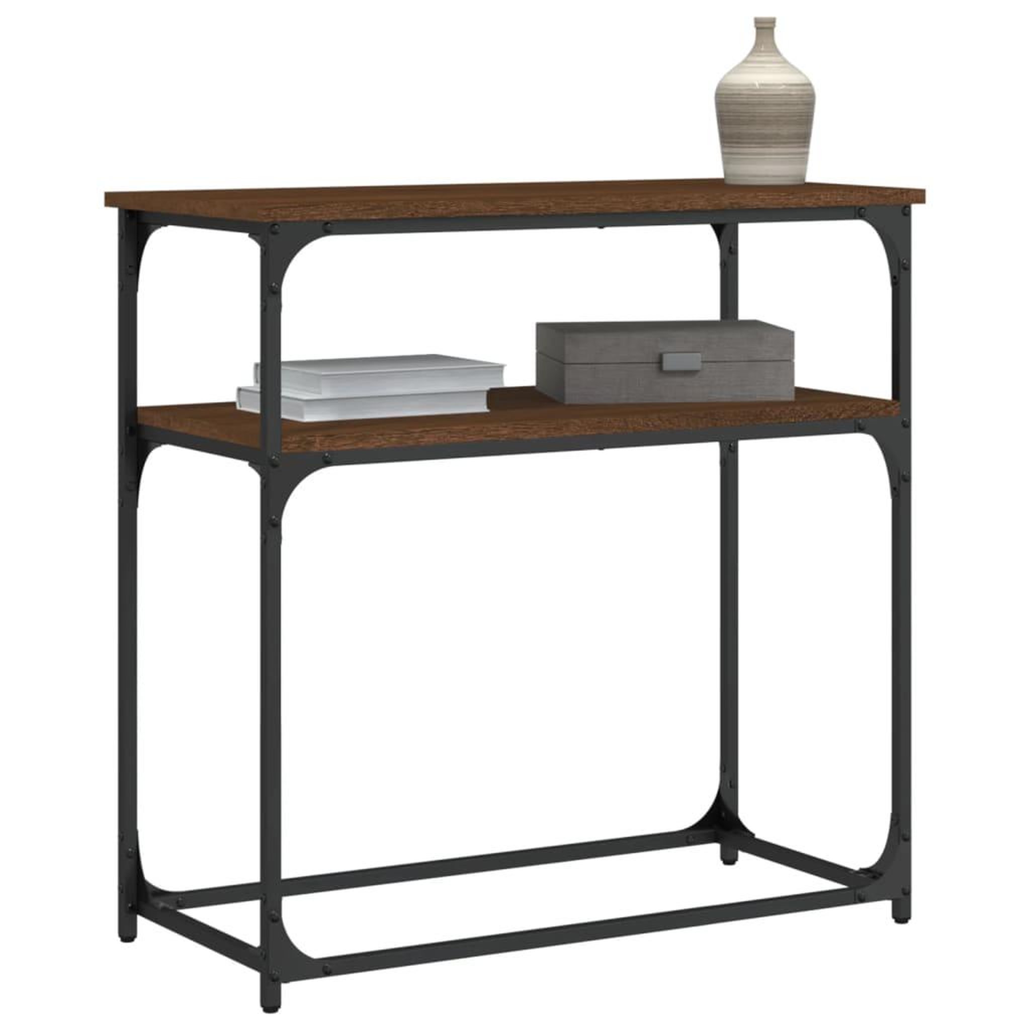 Voir la diapositive 3 : VIDAXL Table console chene marron 75x35,5x75 cm bois d'ingenierie