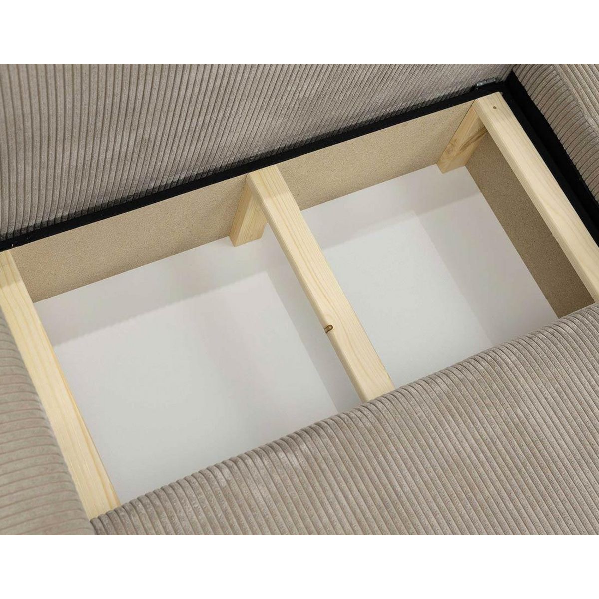 BEST MOBILIER Naomi - canapé d'angle réversible 4 places convertible avec coffre en velours côtelé