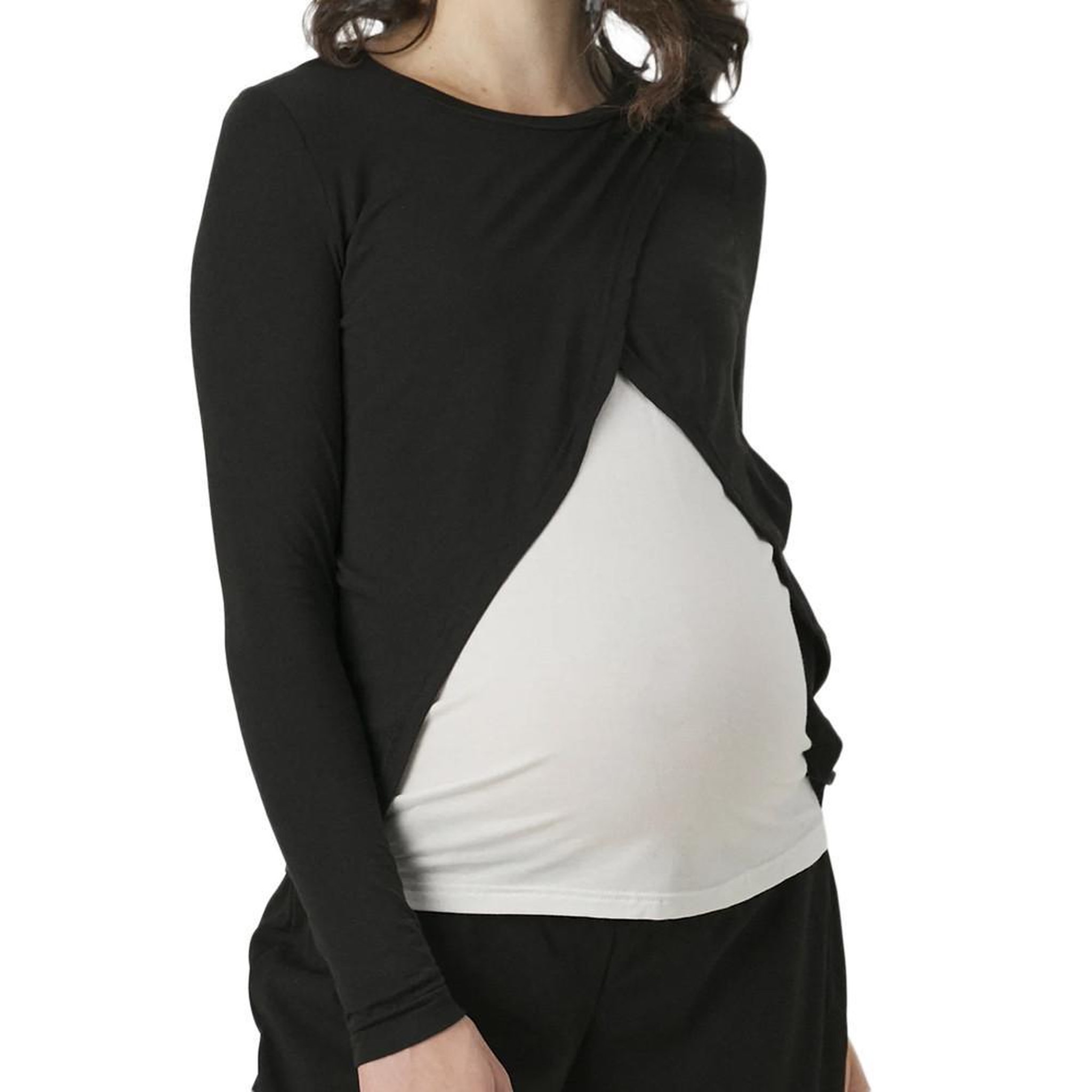 VERO MODA MATERNITY T-Shirt Noir/Blanc Femme Vero Moda Maternity Lalou. Coloris disponibles : Noir