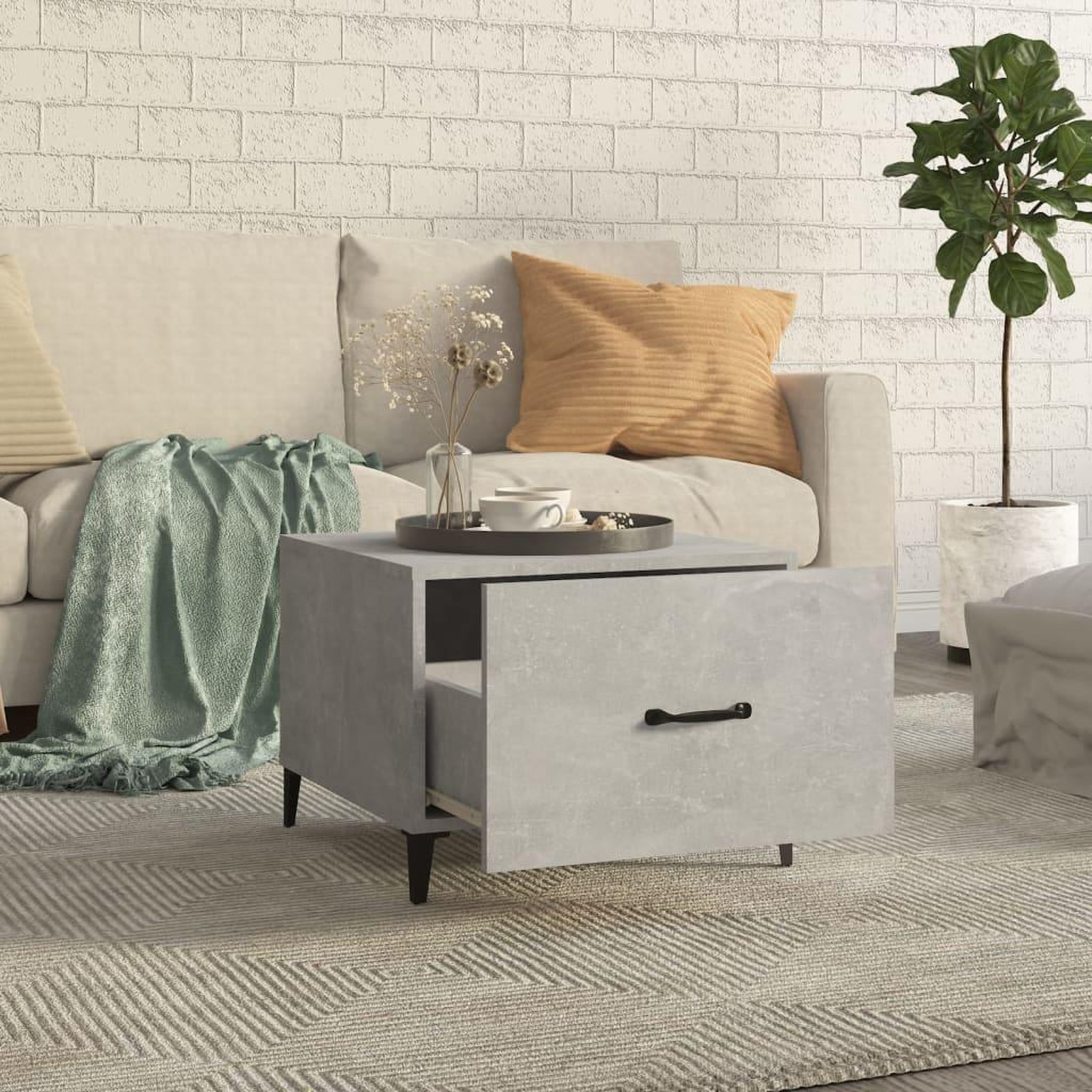 Voir la diapositive 3 : VIDAXL Tables basses avec pieds en metal 2 pcs Gris beton 50x50x40 cm