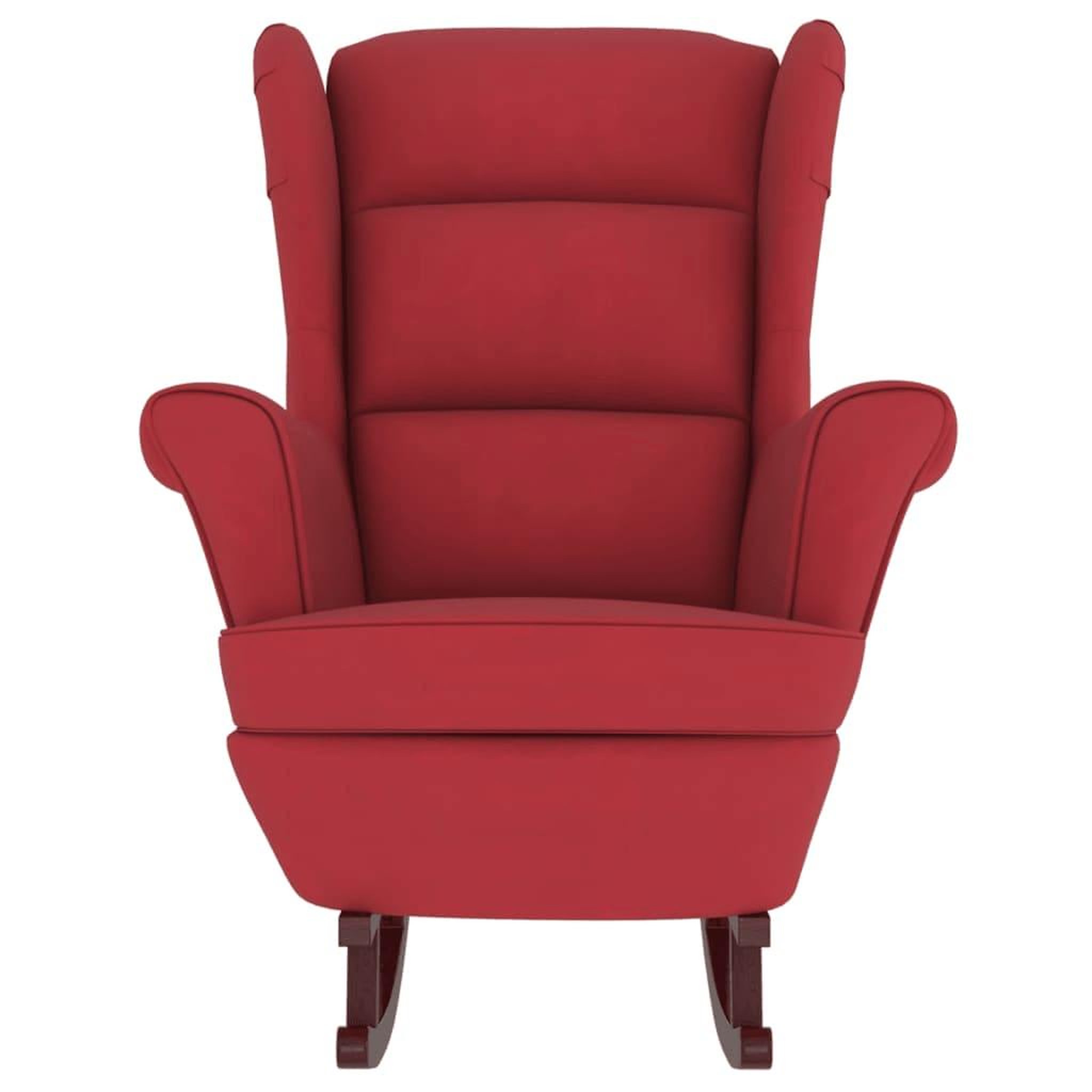 Voir la diapositive 5 : VIDAXL Chaise a bascule avec pieds en bois et tabouret Bordeaux