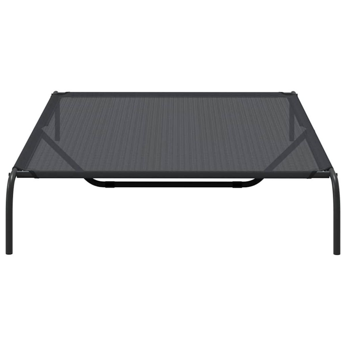 VIDAXL Lit sureleve pour chien noir 150x90x20 cm textilene et acier