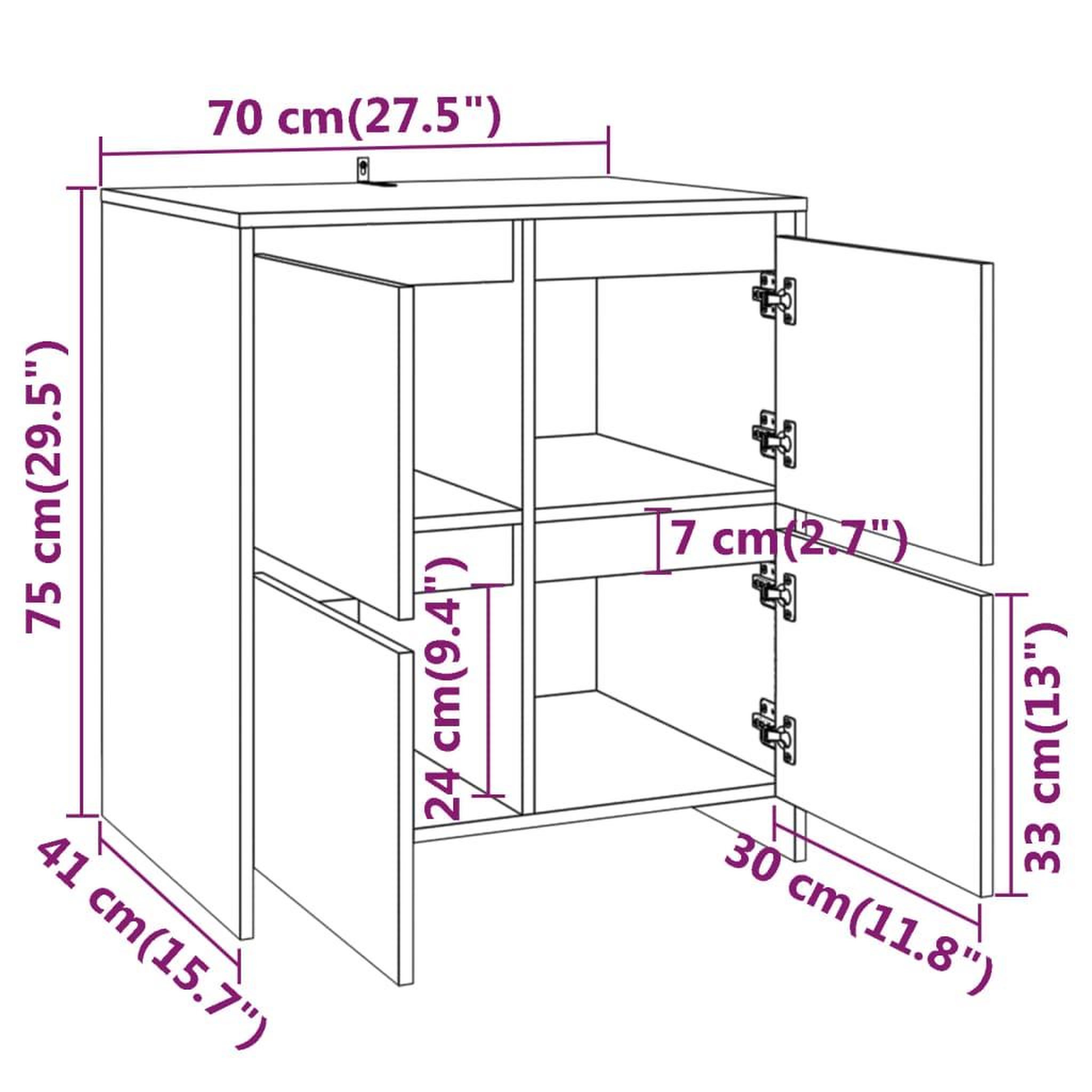 Voir la diapositive 6 : VIDAXL Buffets 2 pcs Chene fume 70x41x75 cm Bois d'ingenierie