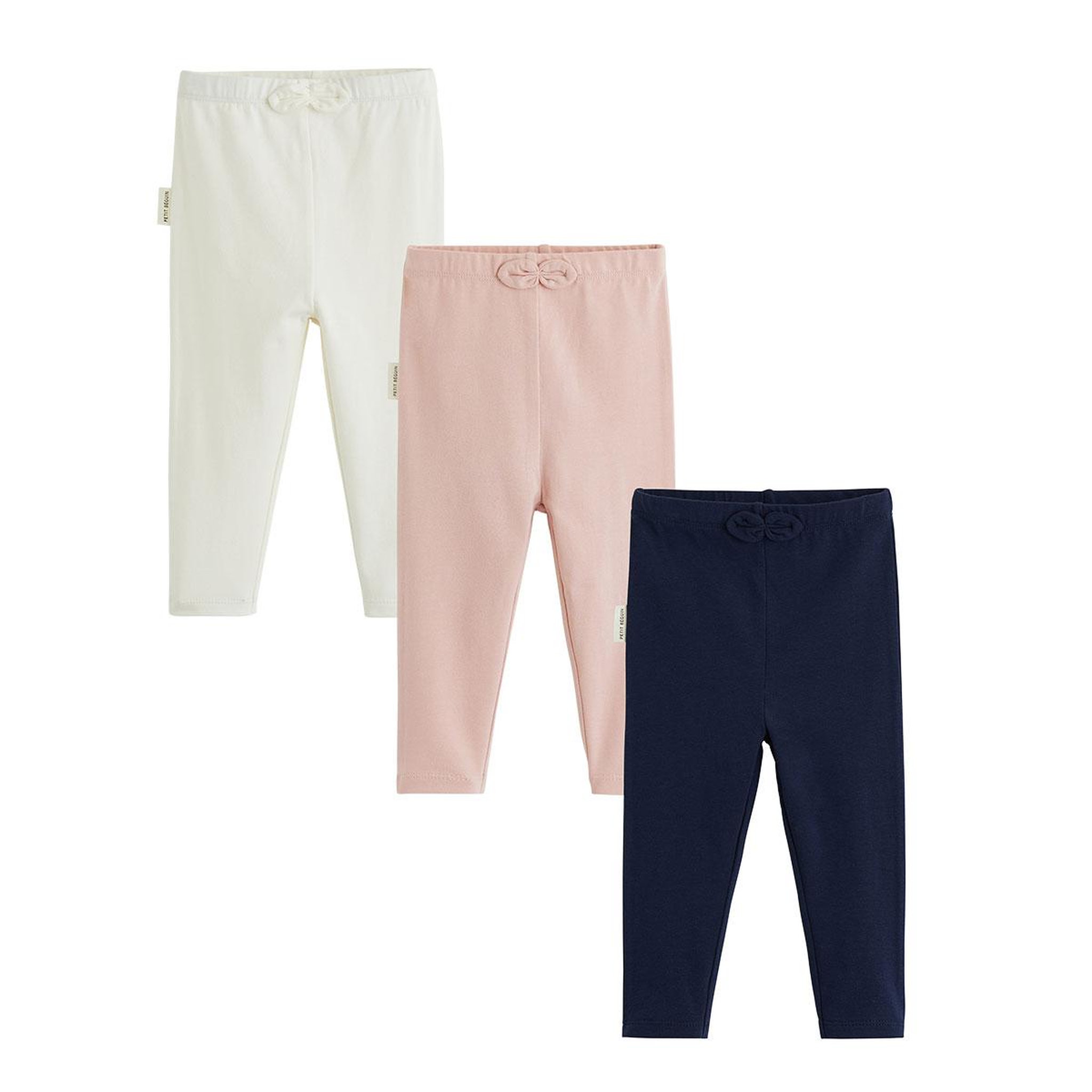 PETIT BEGUIN Lot de 3 leggings enfant ollie. Coloris disponibles : Bleu