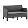 Voir la diapositive 5 : VIDAXL Canape a 2 places de jardin avec coussins Anthracite PP Rotin