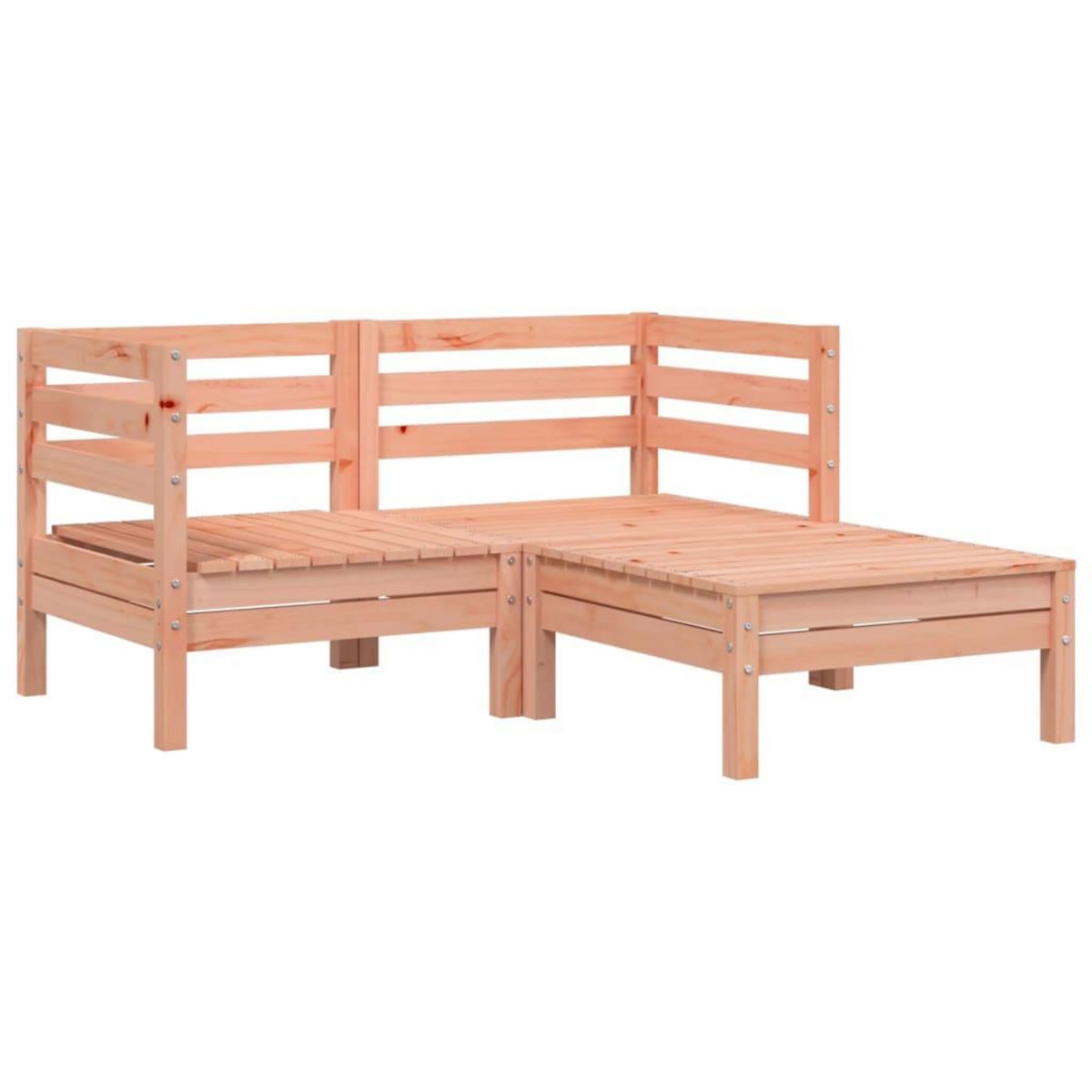 VIDAXL Canape de jardin 2 places avec repose-pied bois massif douglas