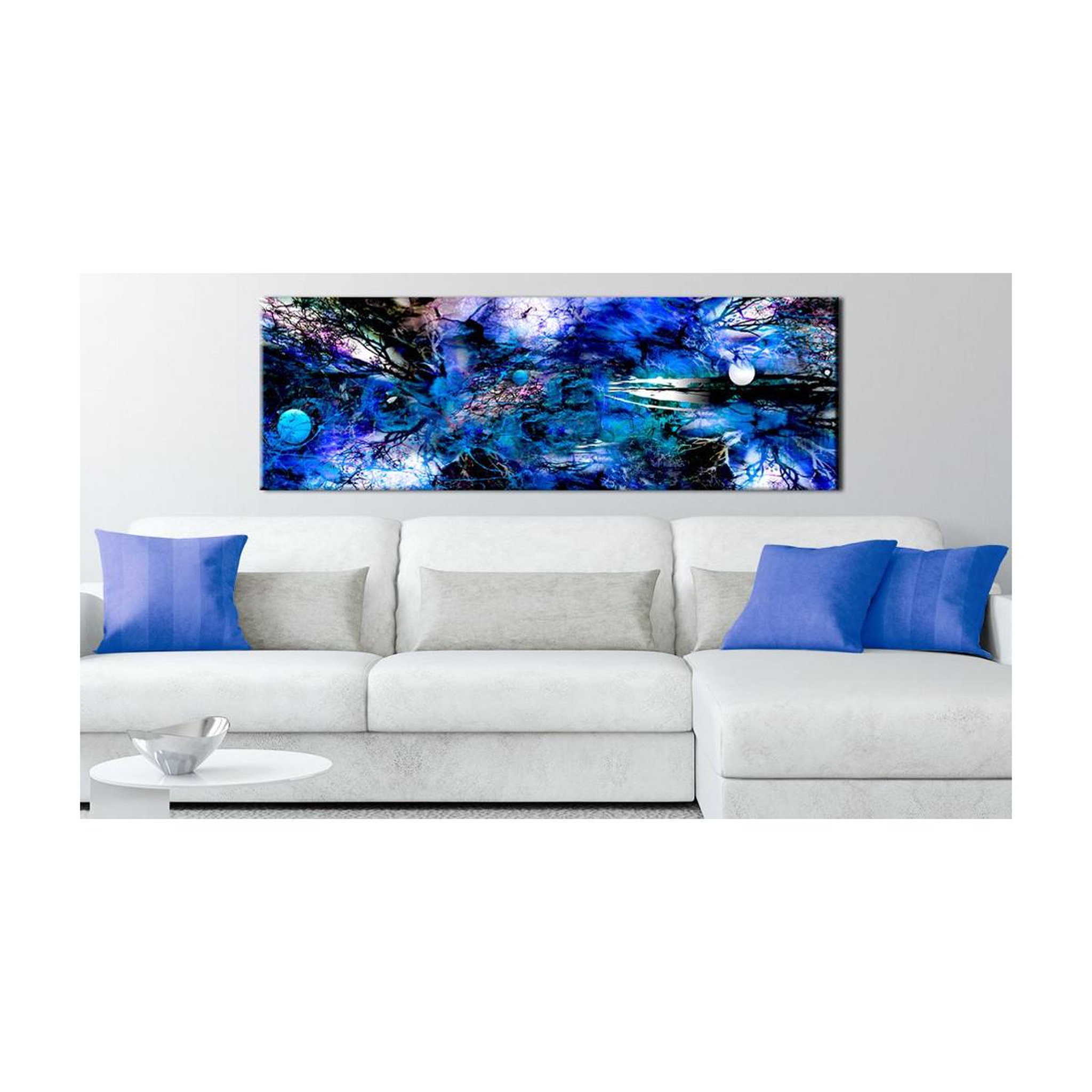Voir la diapositive 2 : Paris Prix Tableau Imprimé  Blue Artistic Chaos