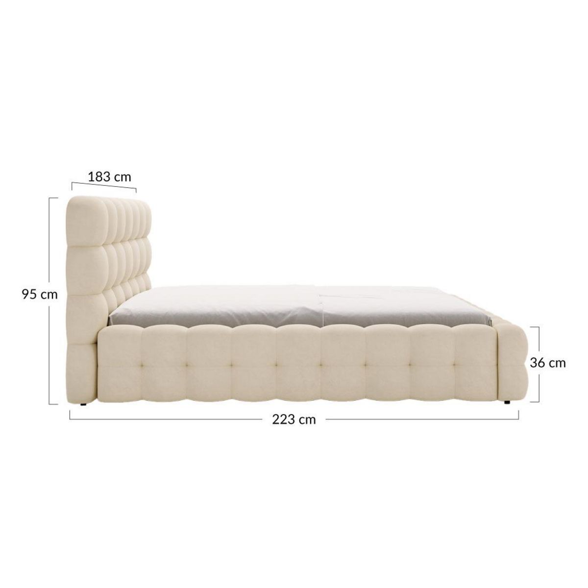 BEST MOBILIER Darling - lit coffre - 160x200 cm - sommier inclus - en velours