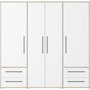 Voir la diapositive 3 : MARKET24 Armoire - Chene Sonoma / Blanc mat - 4 portes battantes - L205,9 x P58,8 x H200 - MOKKARIS