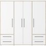 Voir la diapositive 3 : MARKET24 Armoire - Chene Sonoma / Blanc mat - 4 portes battantes - L205,9 x P58,8 x H200 - MOKKARIS