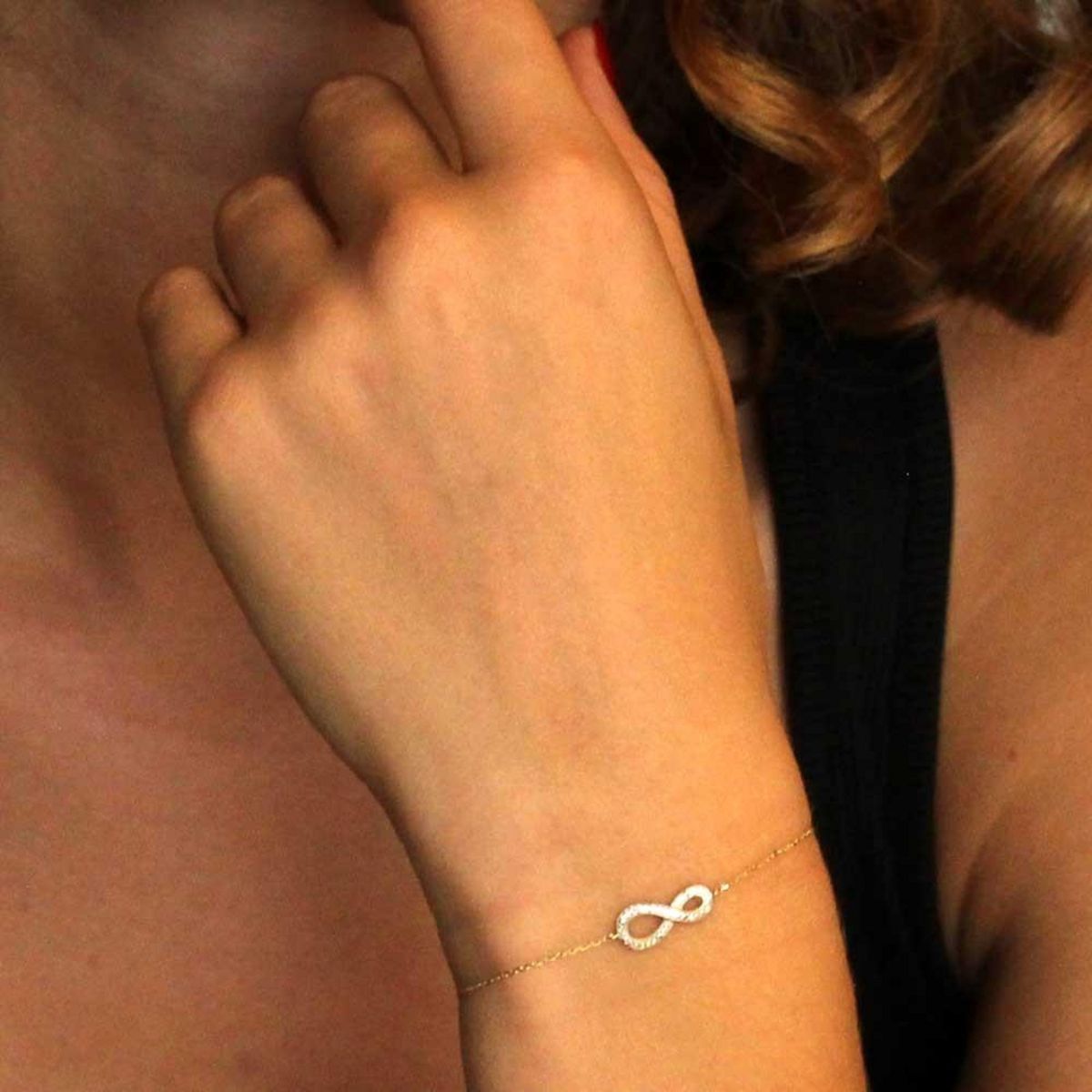 L'ATELIER D'AZUR Bracelet Or Jaune et Diamants - Motif Infini Infinity - Femme