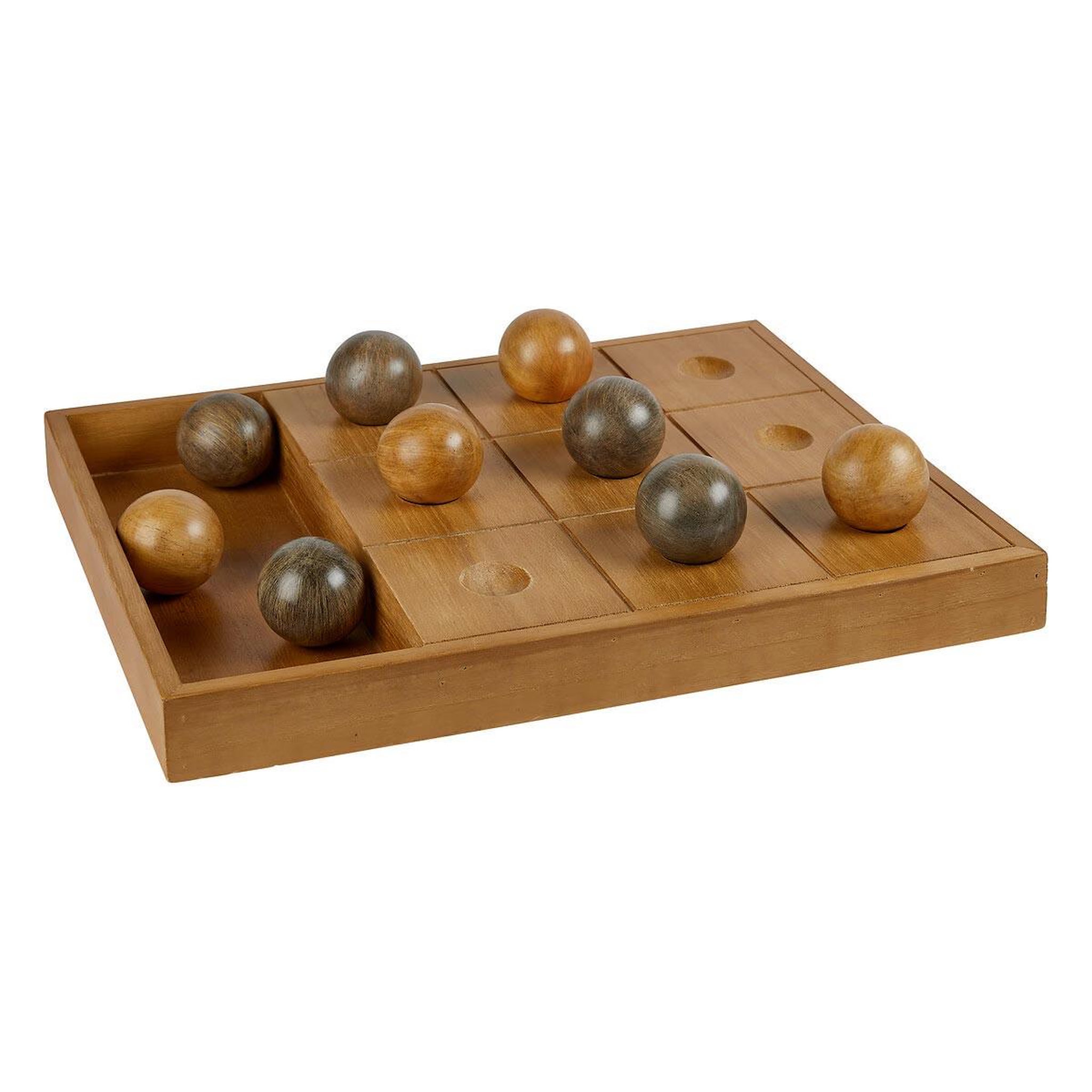 Voir la diapositive 2 : ATMOSPHERA Jeu de morpion déco en bois  jehan  40cm naturel
