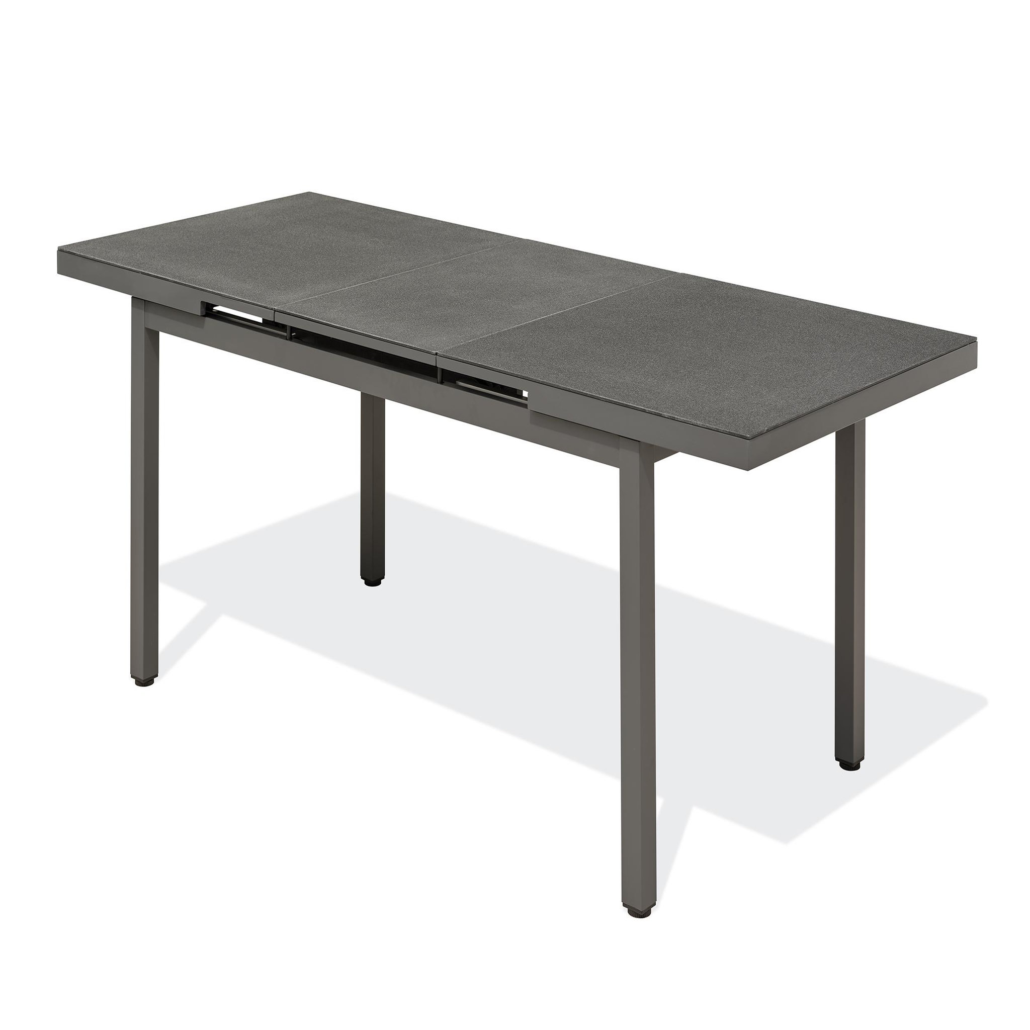 DCB GARDEN Table en aluminium et spraystone avec rallonge automatiquee (10 places)