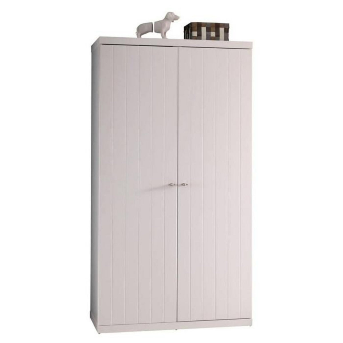 Paris Prix Pack - Lit Enfant, Sommier, Chevet & Armoire  Robin  90x200cm Blanc