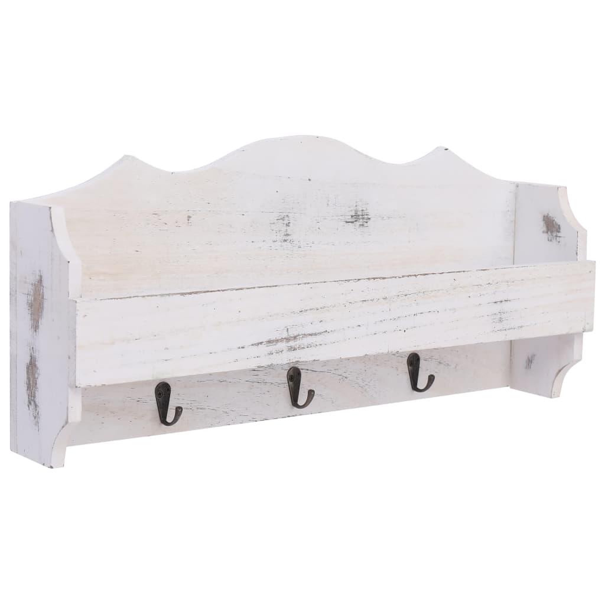 Voir la diapositive 1 : VIDAXL Porte-manteau mural Blanc 50x10x23 cm Bois