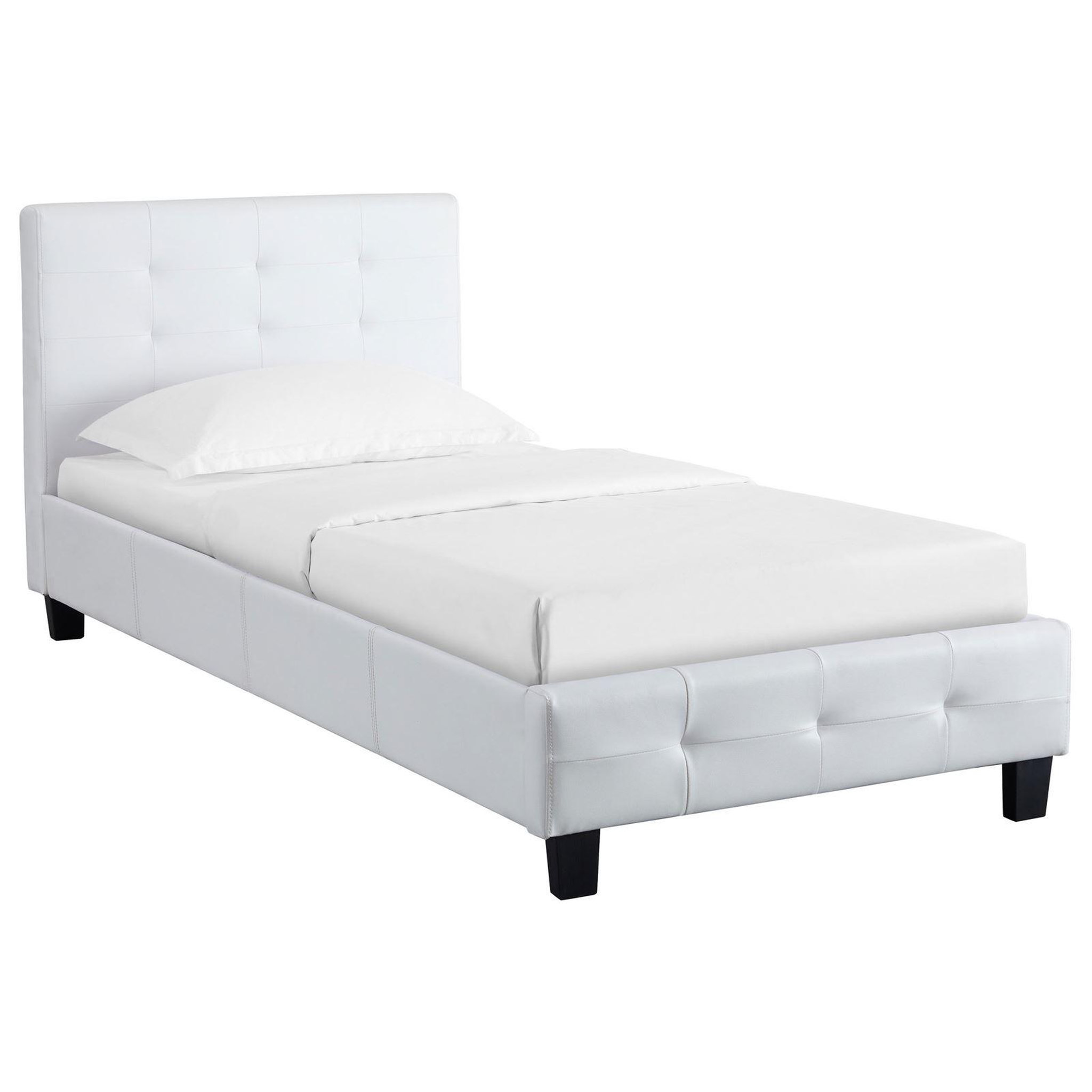 Voir la diapositive 1 : IDIMEX Lit simple REVE, 90 x 190 cm, capitonné avec sommier, revêtement synthétique