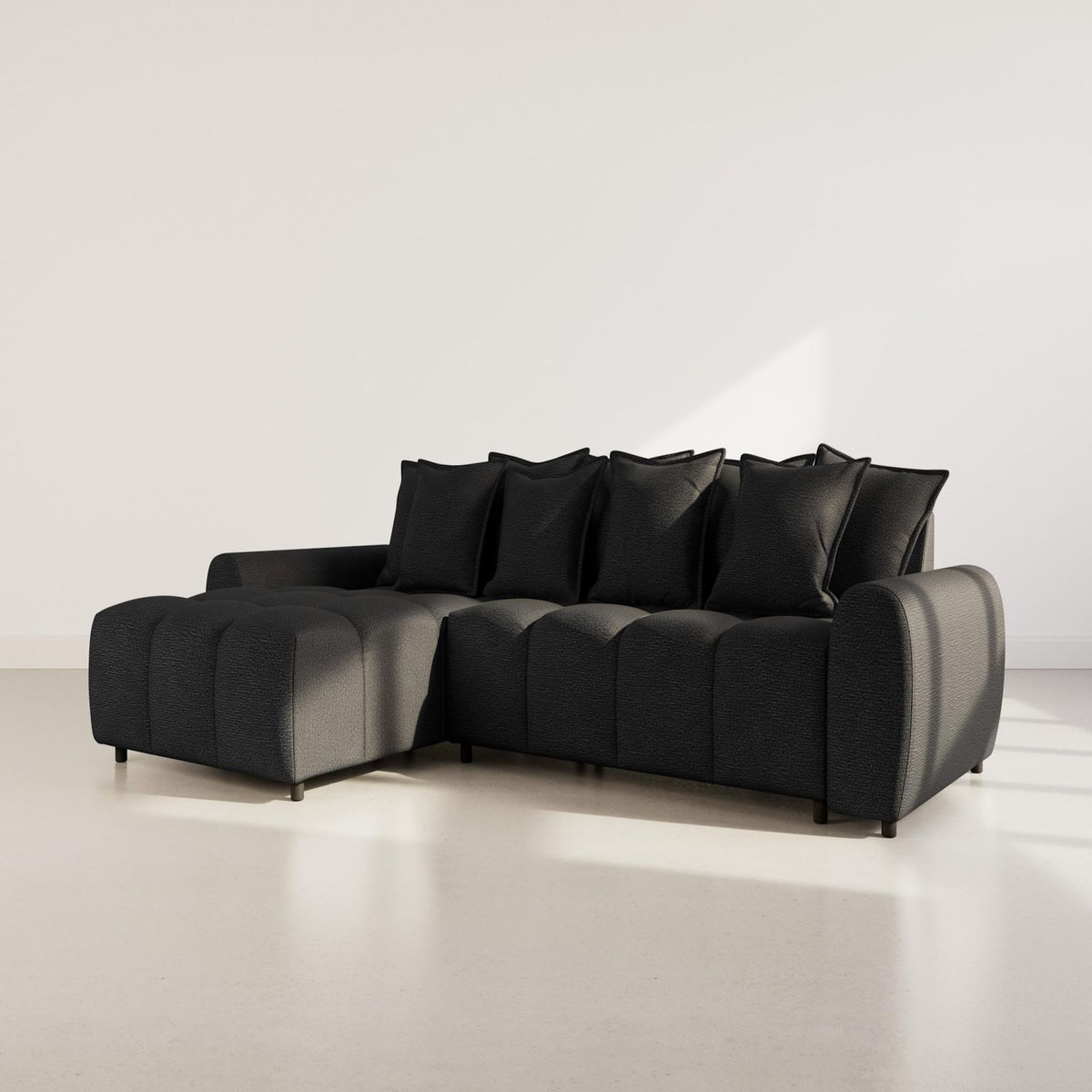 LISA DESIGN Adelaide - canapé d'angle réversible 4 places en tissu texturé