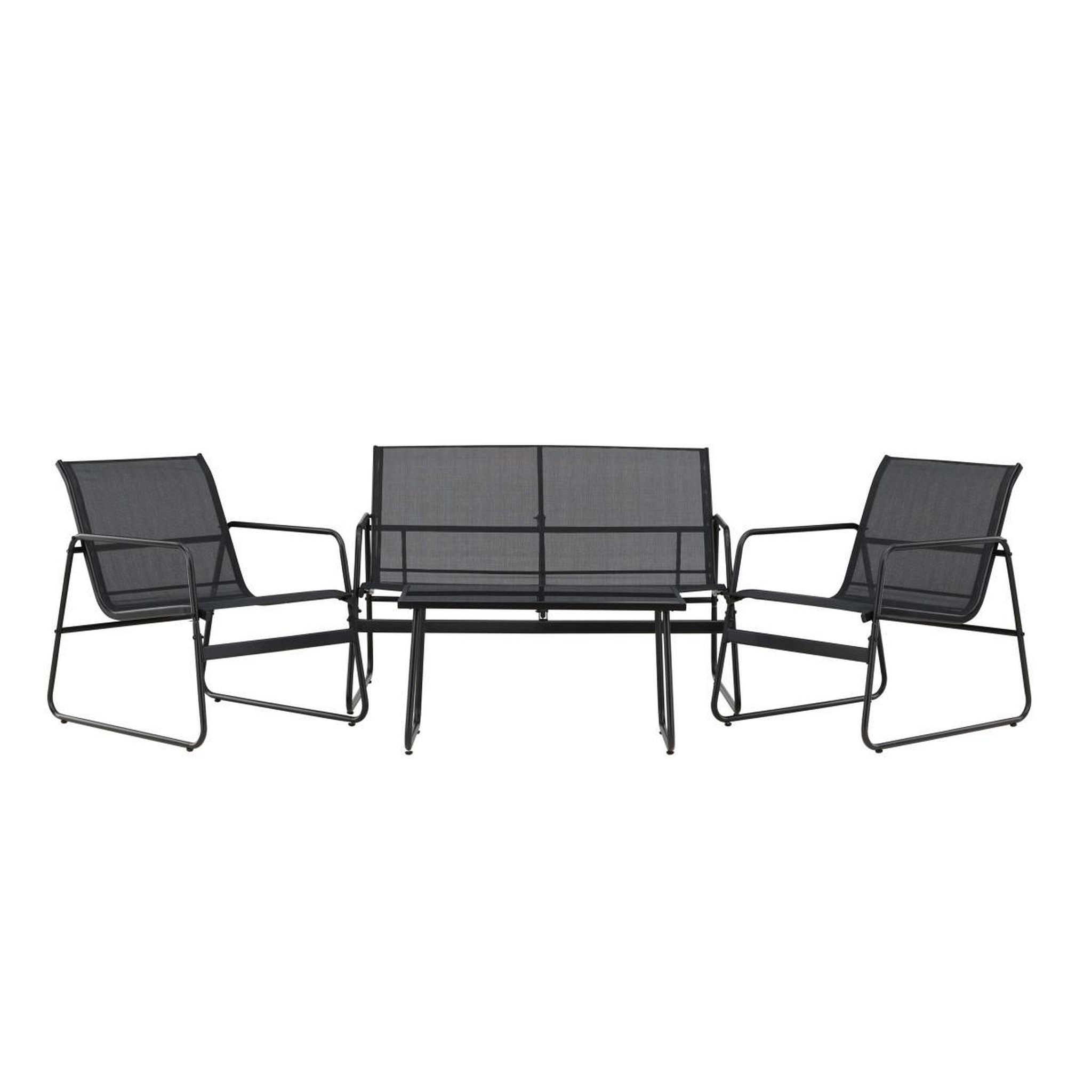 Paris Prix Salon de jardin 4 places  scopello  110cm noir