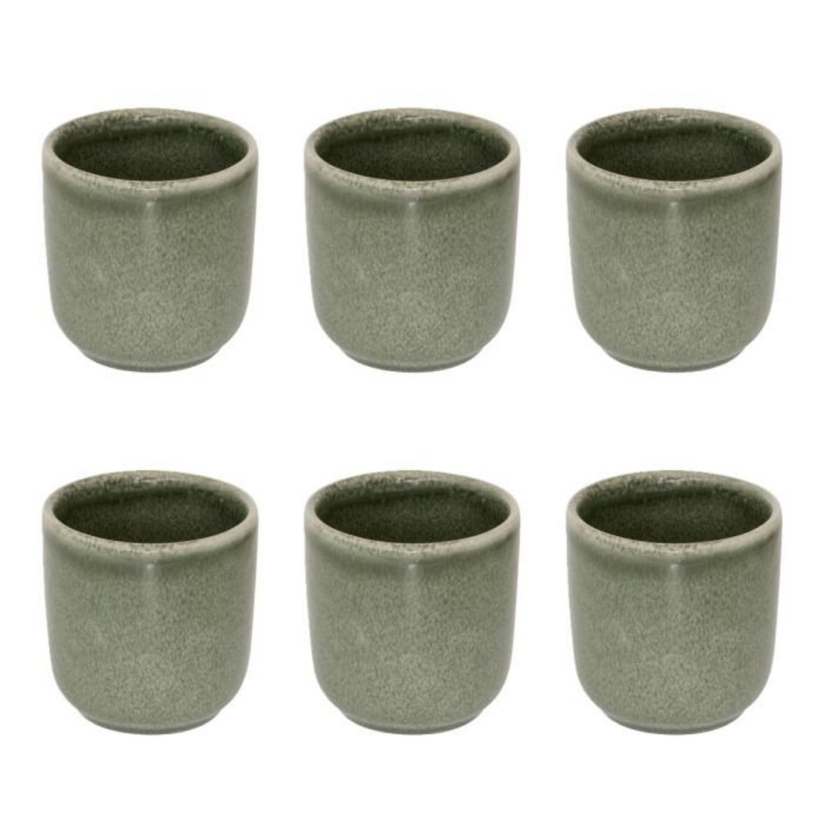 SECRET DE GOURMET Lot de 6 Tasses à Café  Terre Inconnue  10cl Kaki