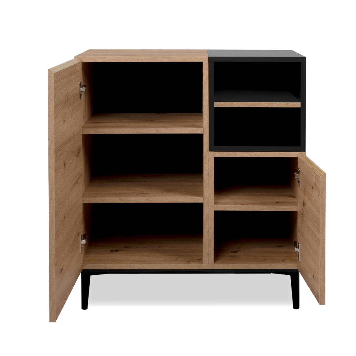 CONCEPT USINE Buffet bois et noir 80cm NOVI