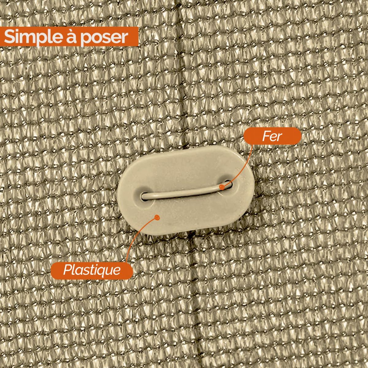 LINXOR Lot de 20 kits de kits de fixation pour brise vue, canisse anti-UV