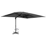 ID MARKET Parasol déporté inclinable rotatif 360 CALVI gris 3x4 M avec housse