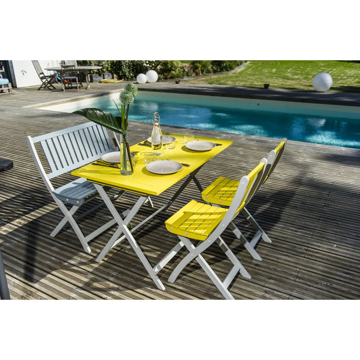CITYGREEN Lot de 2 chaises de jardin pliantes ECOLO