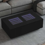 VIDAXL Table basse avec LED infini noir 116x69x40 cm