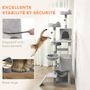 Voir la diapositive 6 : PAWHUT Arbre à chat design XXL gris clair multi-activités - zones de repos, griffoirs, grattoir - H.192 cm