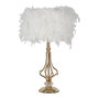 Voir la diapositive 1 : Paris Prix Lampe à Poser Imitation Plume  Tarty  54cm Or & Blanc