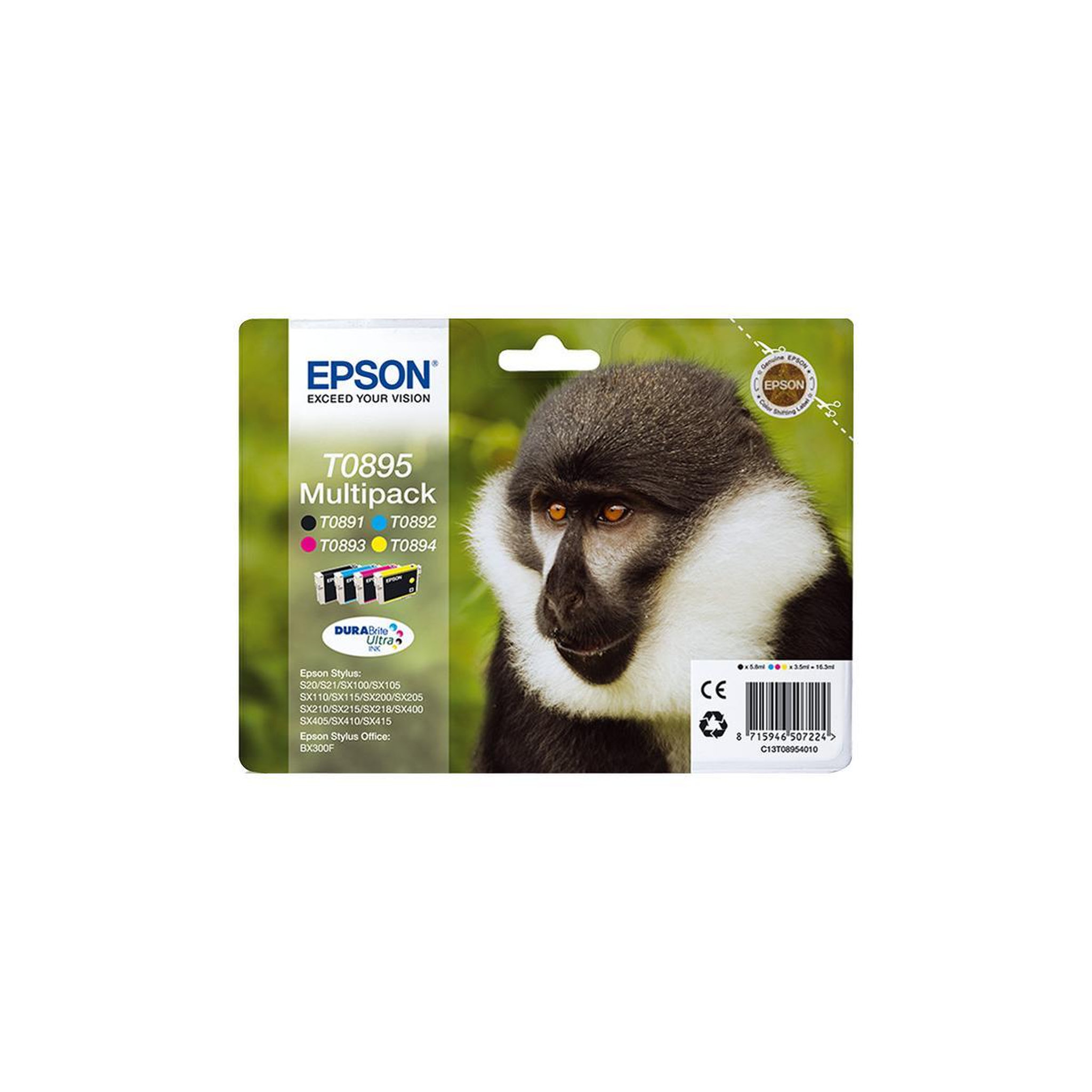 Voir la diapositive 2 : Epson Epson T0895 Singe Cartouche dencre Couleurs