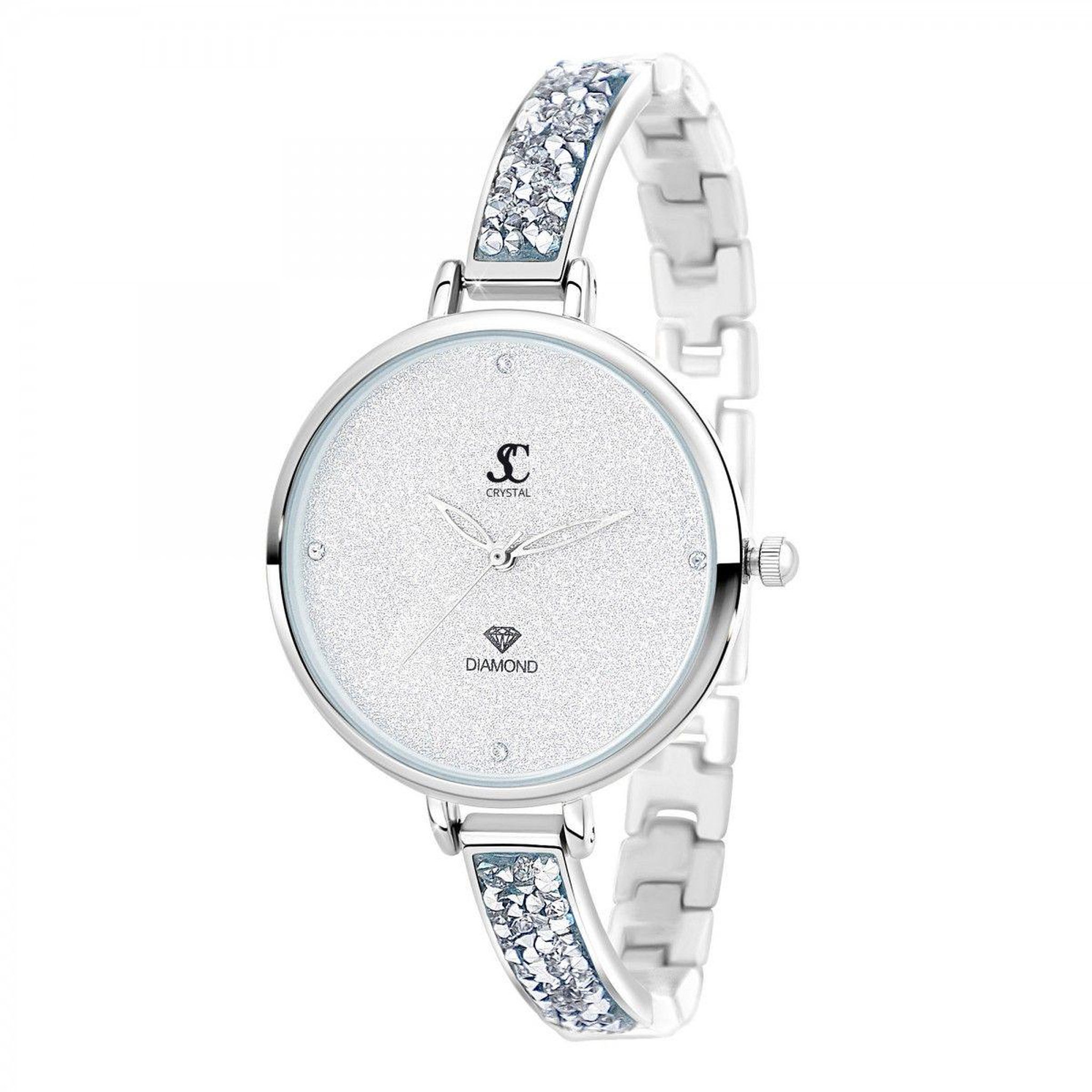SC CRYSTAL Montre Nola SC Crystal ornée de 4 Cristaux scintillants
