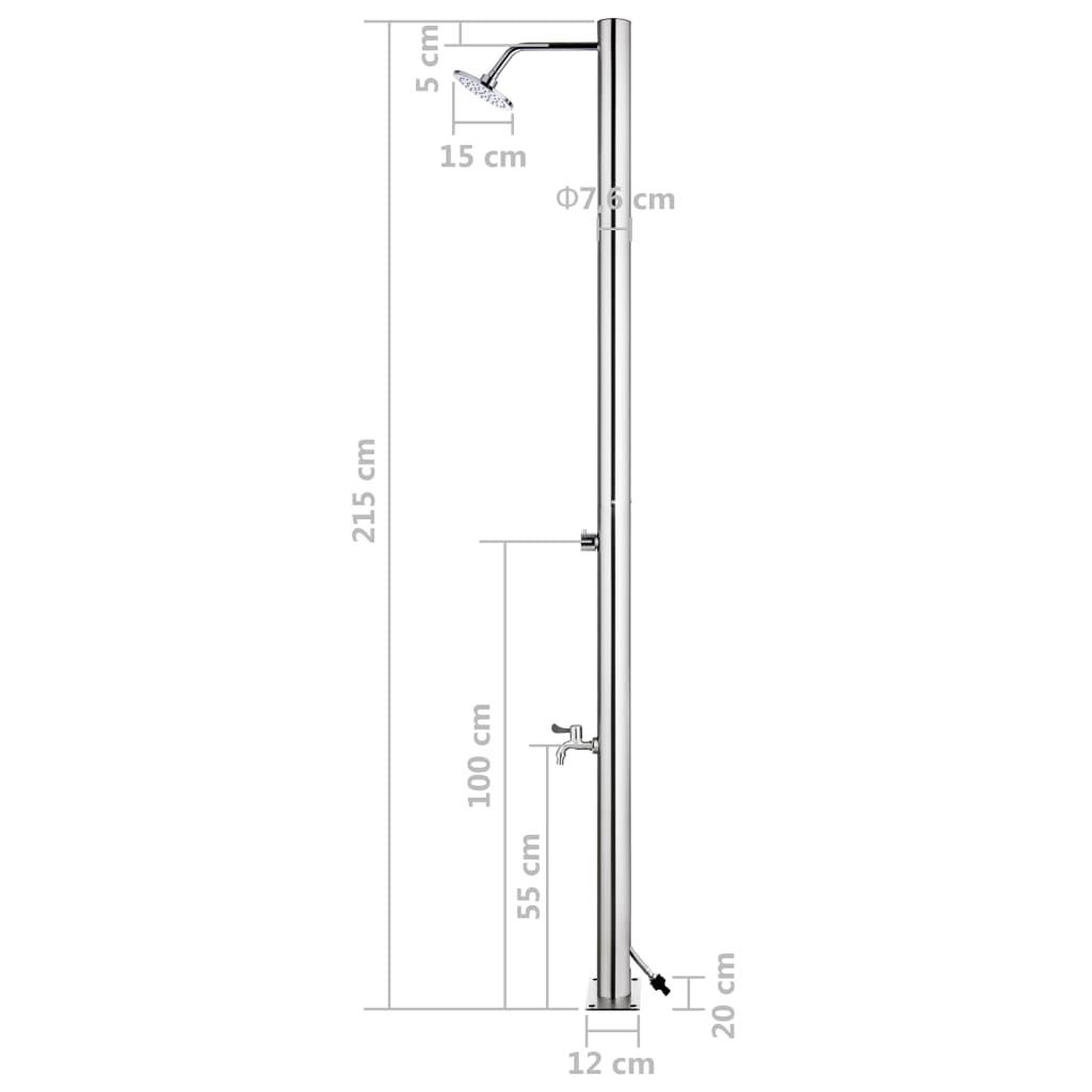 Voir la diapositive 6 : VIDAXL Douche de jardin avec base marron 220 cm Acier inoxydable
