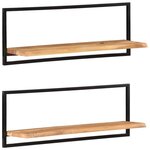 VIDAXL Etageres murales 2 pcs 100x24x35 cm Bois d'acacia et acier