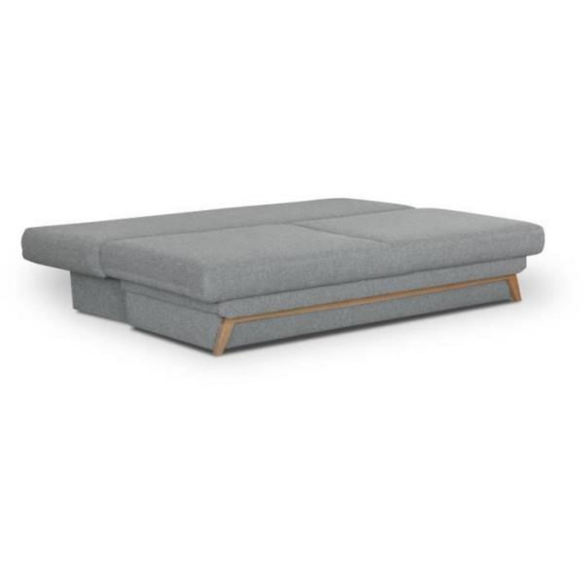 MARKET24 Banquette convertible - 3 places - NAOTO - Tissu gris clair - Coffre de rangement - 202 x 98 x 98 cm